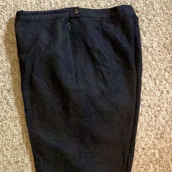 LINEN  Vintage 13” High Waist BLACK  Pants Side Zip Black Sz 8  Annie ALEXANDER - Picture 2 of 14